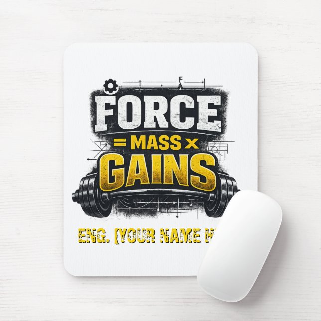 Engineering Gains: Physics Force Personalized  Mouse Pad (With Mouse)