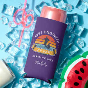 Engineering Graduate 2026 Golf Lover Retro Purple Seltzer Can Cooler