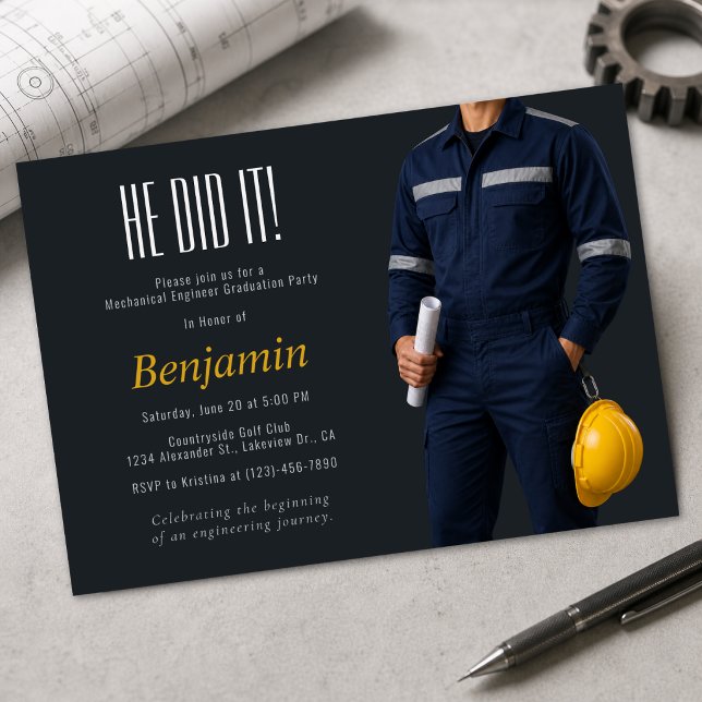 Engineering Graduation Party Invitation (Creator Uploaded)
