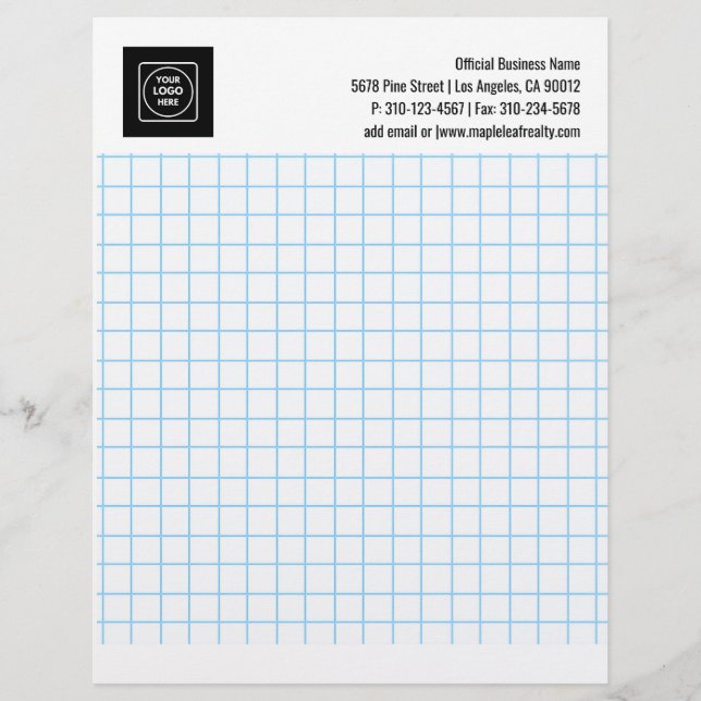 Engineering Graph Grid Logo Company letterhead (Front)