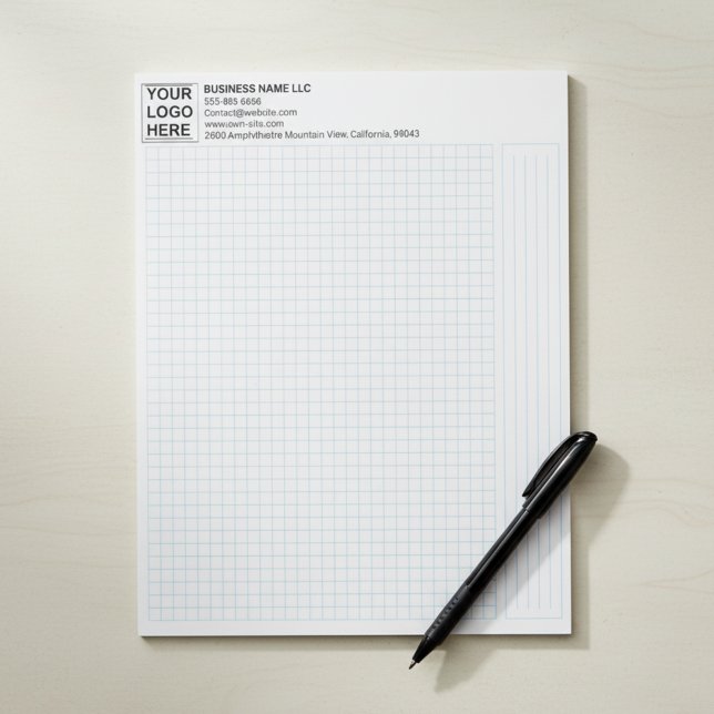Engineering Graph Pad Paper with Corporate Logo (custom graph pads for business, corporate branded engineering paper, logo grid paper for office)