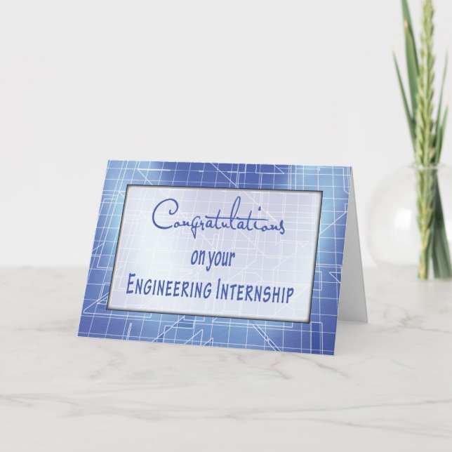 Engineering Internship Congratulations with Bluepr Card (Front)