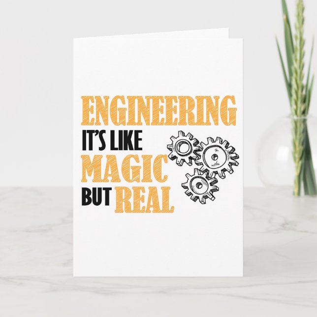 Engineering - It's Like Magic But Real Funny Holiday Card (Front)