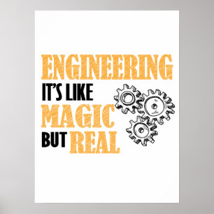Engineering - It's Like Magic But Real Funny Poster
