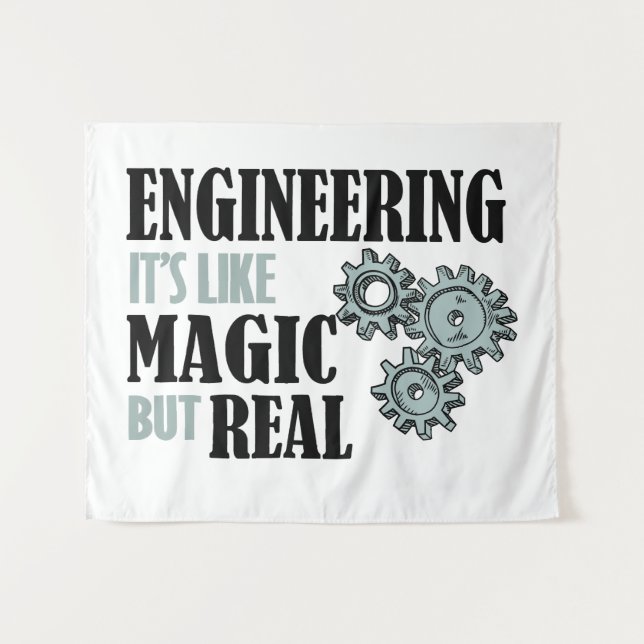 Engineering - It's Like Magic But Real Tapestry (Front (Horizontal))