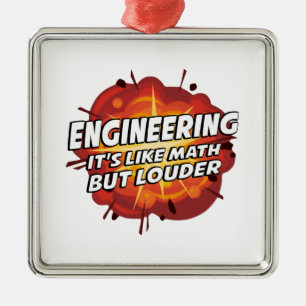 Engineering - It's Like Math But Louder Metal Tree Decoration
