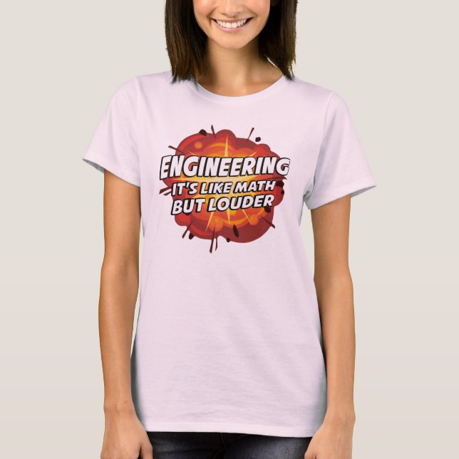 Engineering - It's Like Math But Louder T-Shirt (Front)