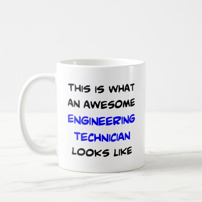 engineering technician, awesome coffee mug (Left)
