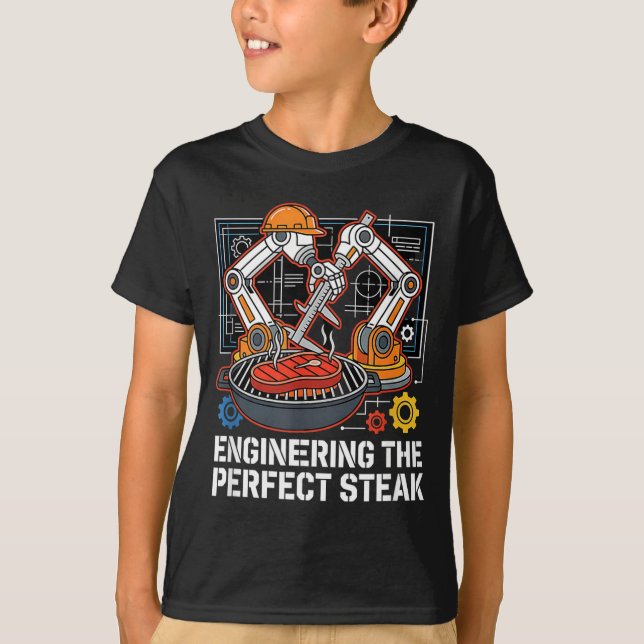Engineering The Perfect Steak Funny Engineer Bbq T-Shirt (Front)
