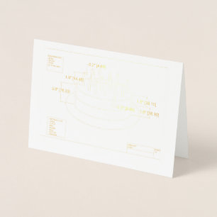 Engineer's Birthday Cake Plan Foil Card