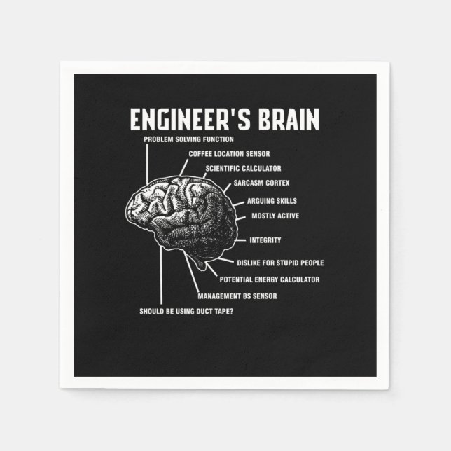 Engineers Brain Engineering Engineer Gift Napkin (Front)