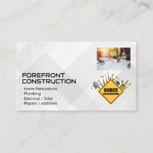 Engineers   Construction   Blue Collar Business Card