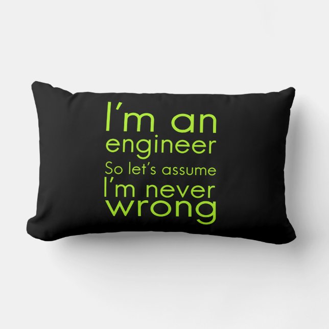 Engineers never go wrong funny gifts for engineeri lumbar cushion (Front)