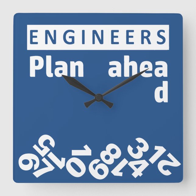 Engineers Plan Ahead Falling Numbers Wall Clock (Front)