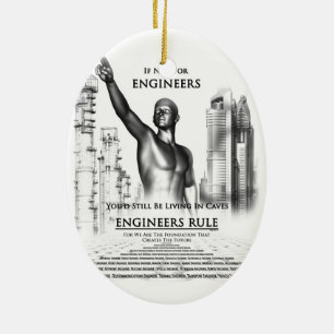 Engineers Rule Ceramic Tree Decoration
