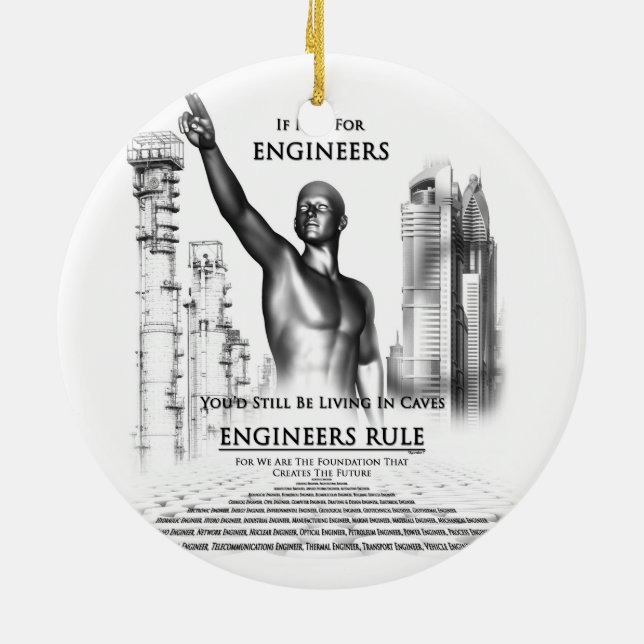 Engineers Rule Ceramic Tree Decoration (Back)