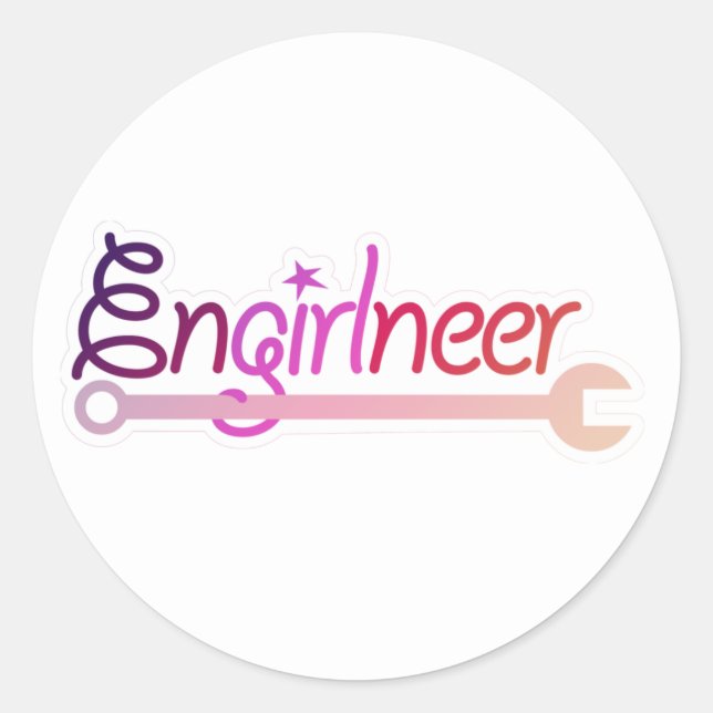 Engirlneers Skicker Classic Round Sticker (Front)