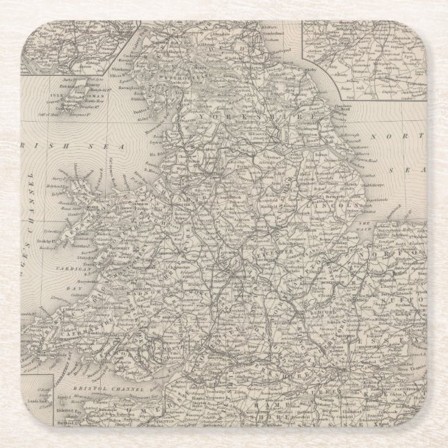 England 10 square paper coaster (Front)