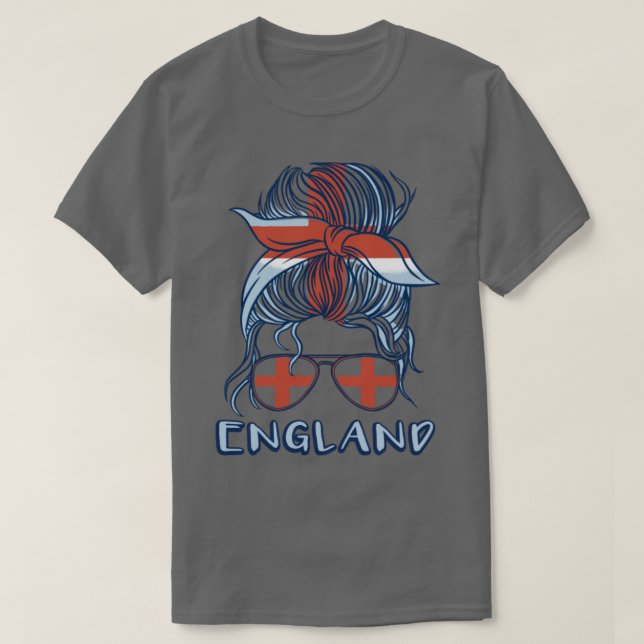 England 2022 Girl football World Cup English flag  T-Shirt (Design Front)