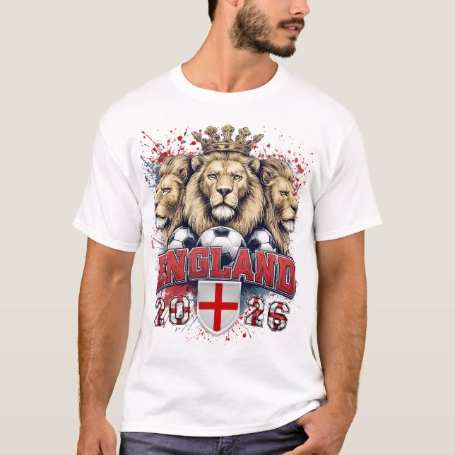 England 2026 Lion, England Soccer, Footbal fan T-Shirt (Front)