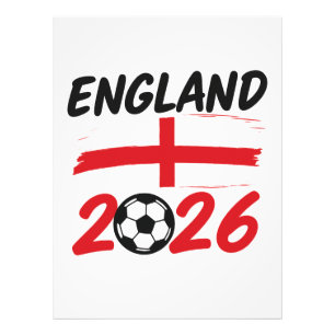 England 2026 Soccer Fan Design, Cross and Football Photo Print
