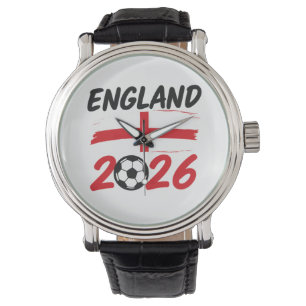 England 2026 Soccer Fan Design, Cross and Football Watch
