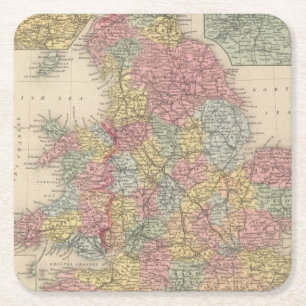 England 9 square paper coaster