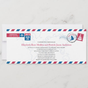 England Airmail Wedding Invitation