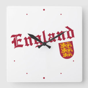 England and Crest Square Wall Clock