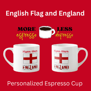 England and English Flag Red Personalisation  Espresso Cup