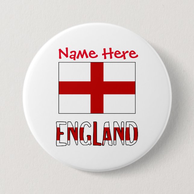 England and English Flag Red Personalisation Round 7.5 Cm Round Badge (Front)