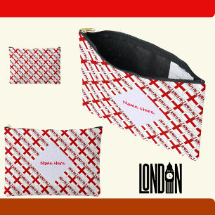 England and English Flag Tiled Red Personalisation Accessory Pouch