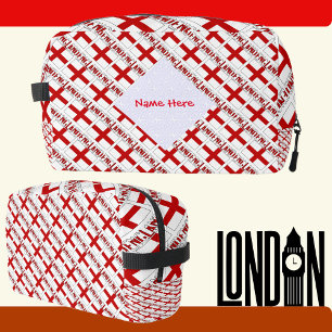 England and English Flag Tiled Red Personalisation Dopp Kit