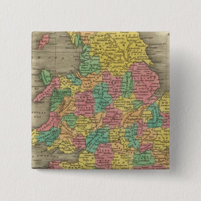 England And Wales 15 Cm Square Badge (Front)