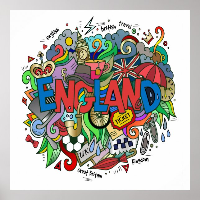 England Art Illustration Poster (Front)