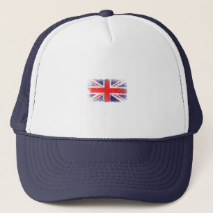 England blue and red flag trucker hat