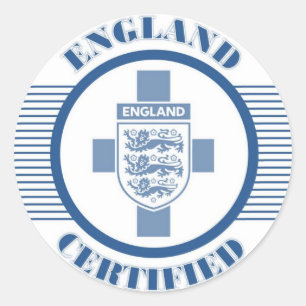 ENGLAND BLUE CLASSIC ROUND STICKER