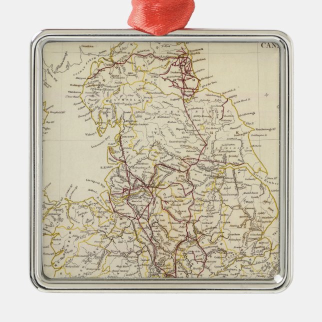 England canals, railways metal tree decoration (Front)
