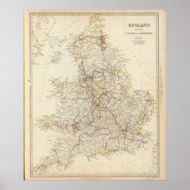 England canals, railways poster (Front)