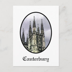 England Canterbury Church Spirals Black o The MUSE Postcard