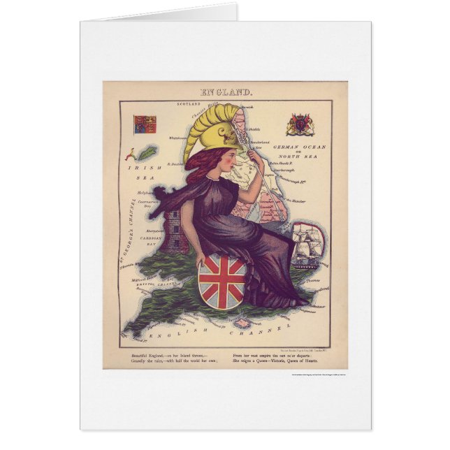 England Caricature Map 1868 (Front)