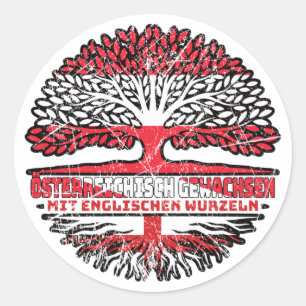 England Englisch Österreichisch Österreich Baum Classic Round Sticker