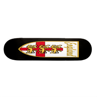 England, English, 3 Lions Badge or Crest,Black Bac Skateboard