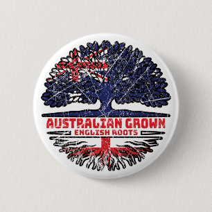 England English Australian Australia Tree Roots 6 Cm Round Badge