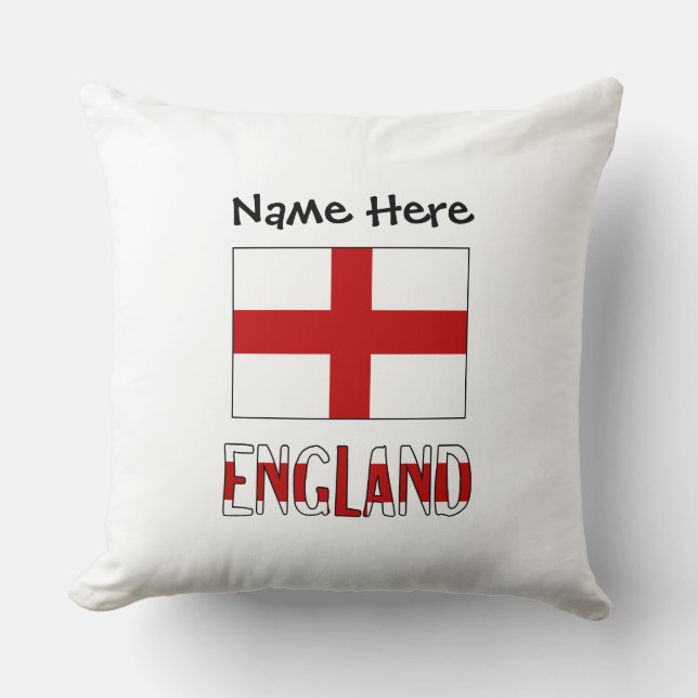 England English Flag Black Personalisation  Cushion (Front)