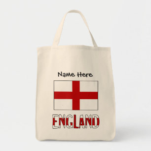 England English Flag Black Personalisation Tote Bag