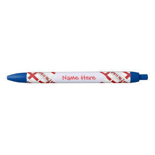 England English Flag Tiled Red Personalised  Black Ink Pen