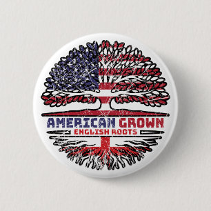 England English US American USA United States Tree 6 Cm Round Badge