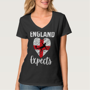 England Expects Heart Football Supporter Men Women T-Shirt