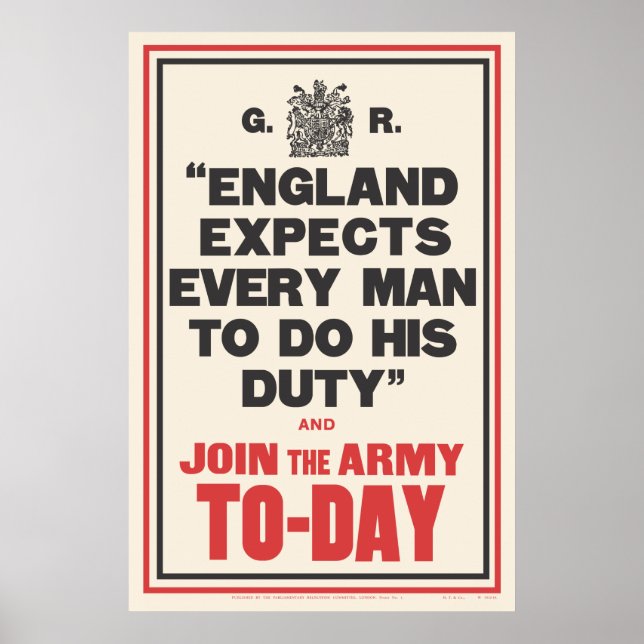 "ENGLAND EXPECTS..." POSTER (Front)